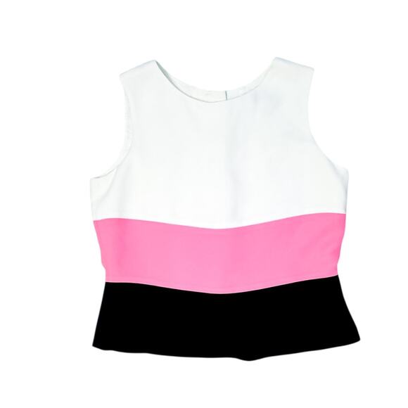 Petite Sophisticate Color Block Sleeveless Blouse 4P - Picture 8 of 8
